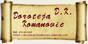 Doroteja Komanović vizit kartica